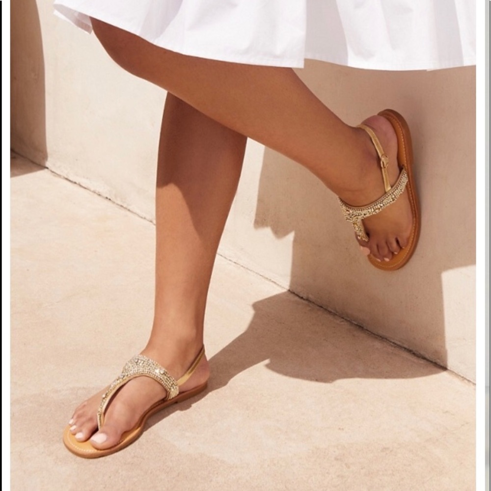 BNIB - JustFab Noela gold sandals size 9